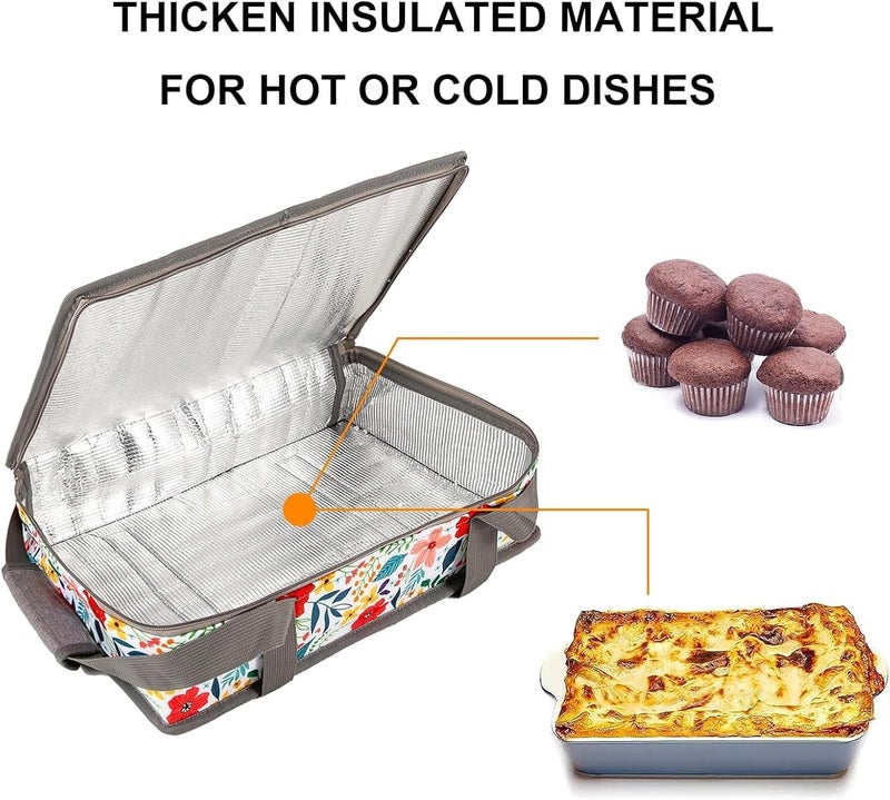 QEES Pioneer Woman Insulated Casserole Carriers for Hot or Cold Food+Oven Mitts and Pot Holders Sets,Oven Gloves+Hot Pads.Pioneer Woman Kitchen Stuff.Pioneer Woman Kitchen Accessories,Gifts for Women (3) - Image 2